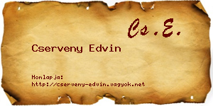 Cserveny Edvin névjegykártya